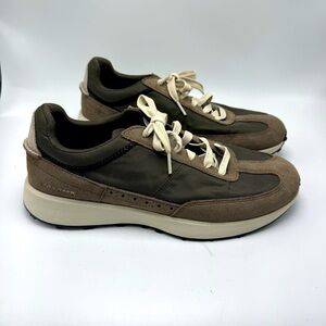 Cole Haan Grand Two Tone Sneakers Mens Size 10 Green Nylon & Suede